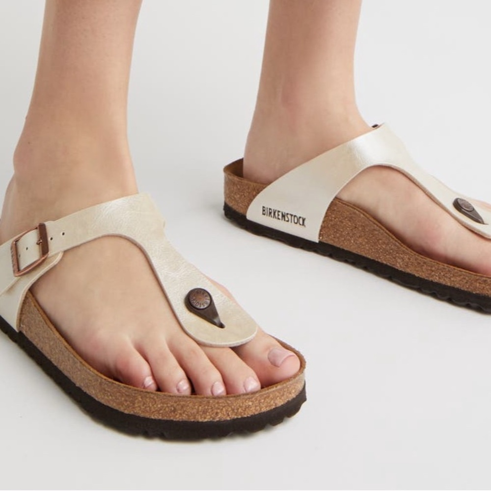 Birkenstock Ecru Thong Sandals - Picture 2 of 8